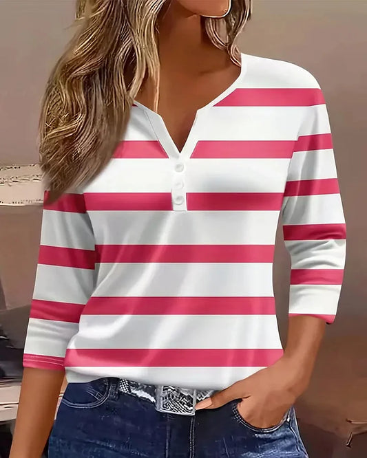 Ainhoa - Long Sleeved, Universal Striped Blouse
